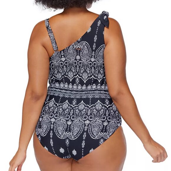 NWT Raisins Curve Marita One-Shoulder Adjustable One Piece Size 18W $100 LLL95 - Picture 2 of 4